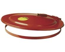 Load image into Gallery viewer, Drum Cover with Fusible Link for 55-gallon drum, self-close, steel, Red 26750