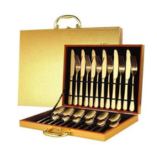 Load image into Gallery viewer, Share Elegant 24-Piece Luxury Premium Gold Silverware Set - Mirror Polished Cutlery
