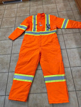 Load image into Gallery viewer, Orange Lined Winter Insulated Coverall with Reflective Striping by Jackfield
