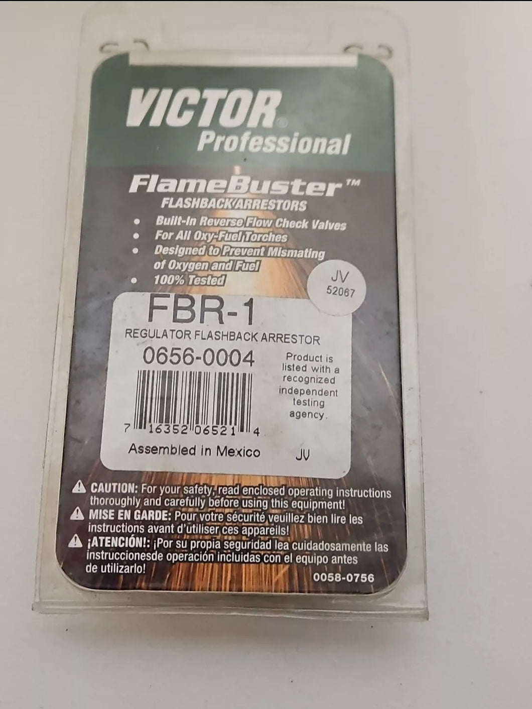 Victor Flamebuster FBR-1 Heavy Duty Flashback Arrestor 0656-0004 New In Package