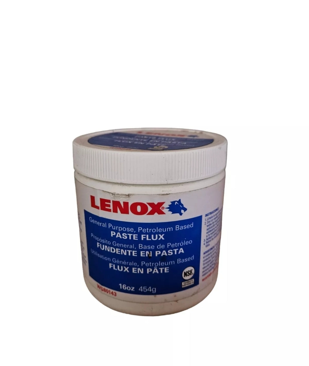 Lenox General Purpose Petroleum Based Paste Flux 16oz WS80143 new old stock